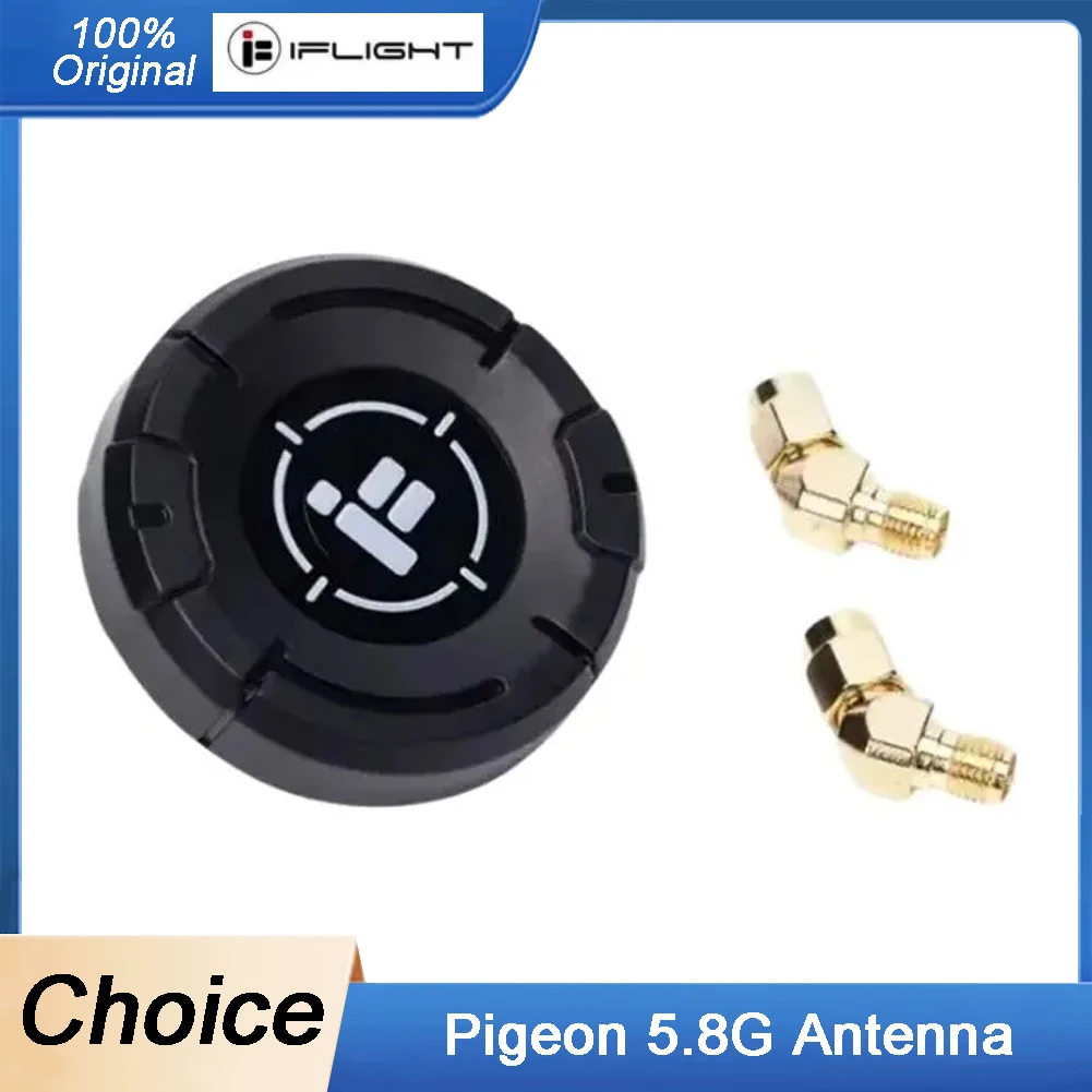 

IFlight Pigeon 5.8G Circular Polarized 9dBi Gain FPV Patch Antenna RP-SMA LHCP RHCP with 2PCS 45° Adapter