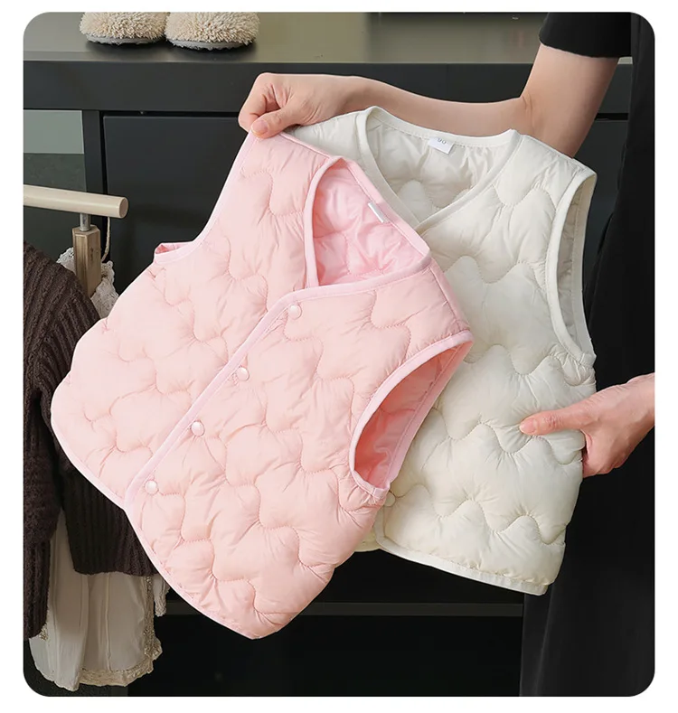 2026 Autumn Winter Kids Thermal Vest Lightweight Versatile Waistcoat for Boys Girls Inner Wear Quilted Puffer Jacket