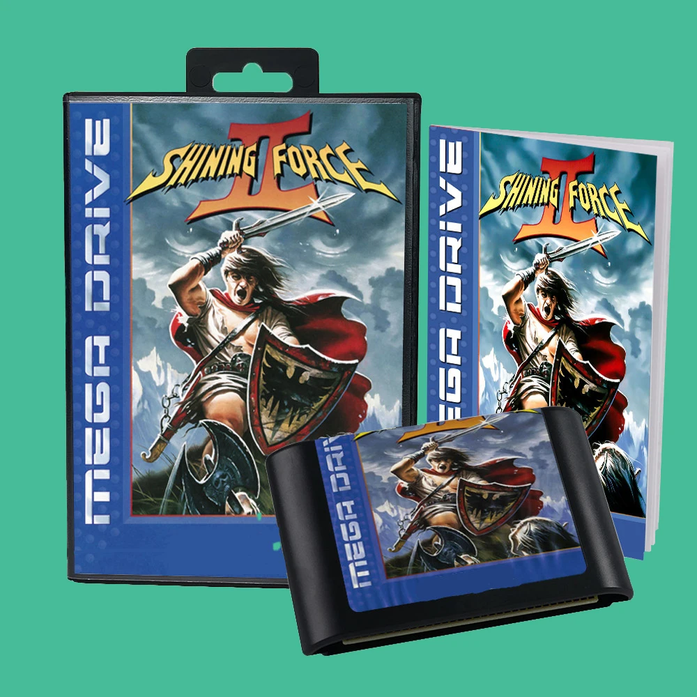 Cartuccia di gioco retrò Shining Force 2 a 16 bit Versione EUR per console per videogiochi Sega Megadrive