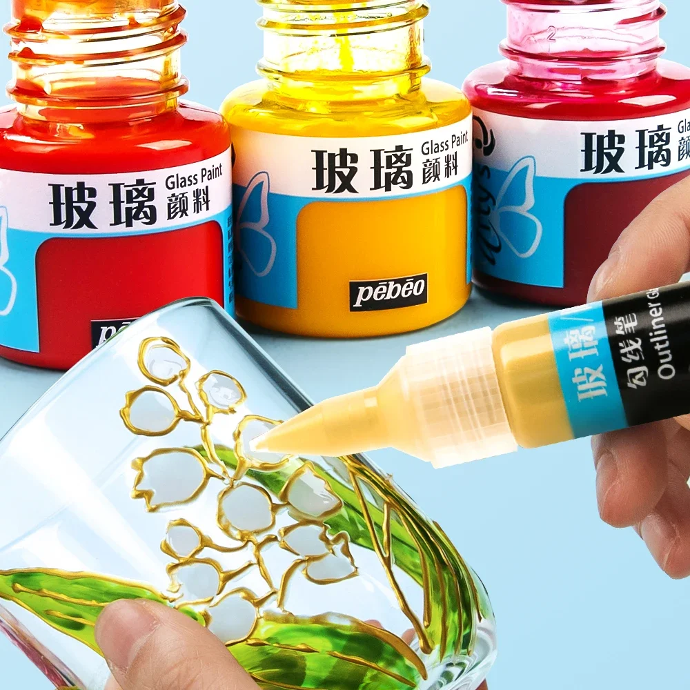 Waterproof Glass Paint 20ml Bottle Transparent Sun-Resistant Glass Acrylic Paints Pigment For DIY Painting Aquarela Art Supplies