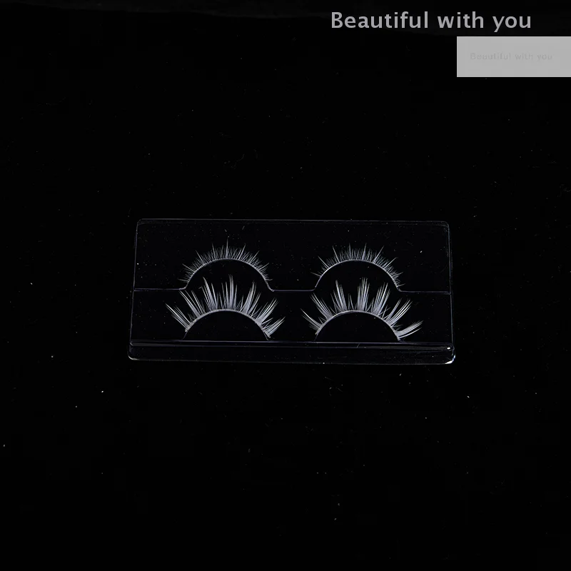 New2 أزواج من الرموش الصناعية البيضاء العلوية والسفلية أدوات تمديد الرموش الناعمة #4