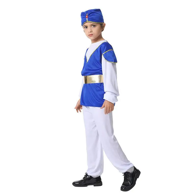 새로운 알라딘 왕자 의상 유프 댄스 파티 소년 역할 놀이 의상 전통 중국 무대 의상 남성 패션 봄 2023