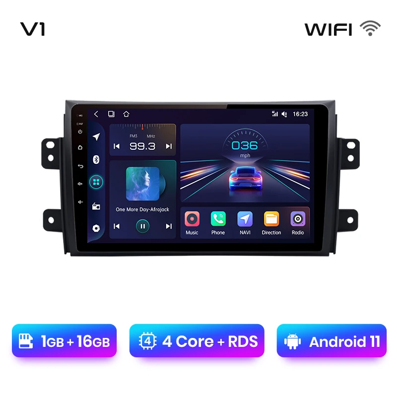 Junsun V1 AI Voice Wireless CarPlay Android Auto Radio pentru Suzuki SX4 2006-2013 pentru Fiat Sedici 2005-2014 4G Car Multimedia GPS