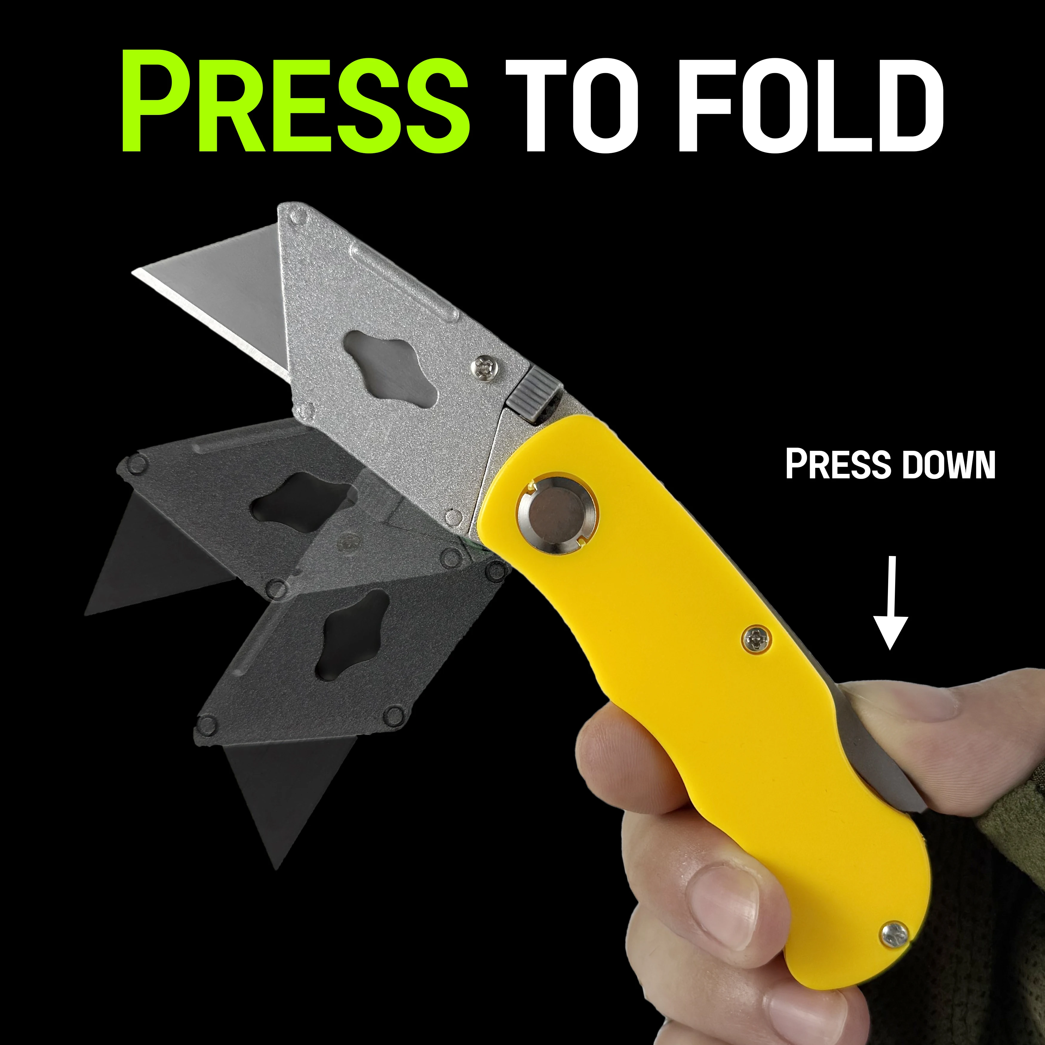 سكين فني قابل للطي - 10 شفرات، فتاحة صناديق، مستلزمات مكتبية، سكين ورق جدران، سكين قابل للطي متعدد الوظائف، سكين المرافق #3