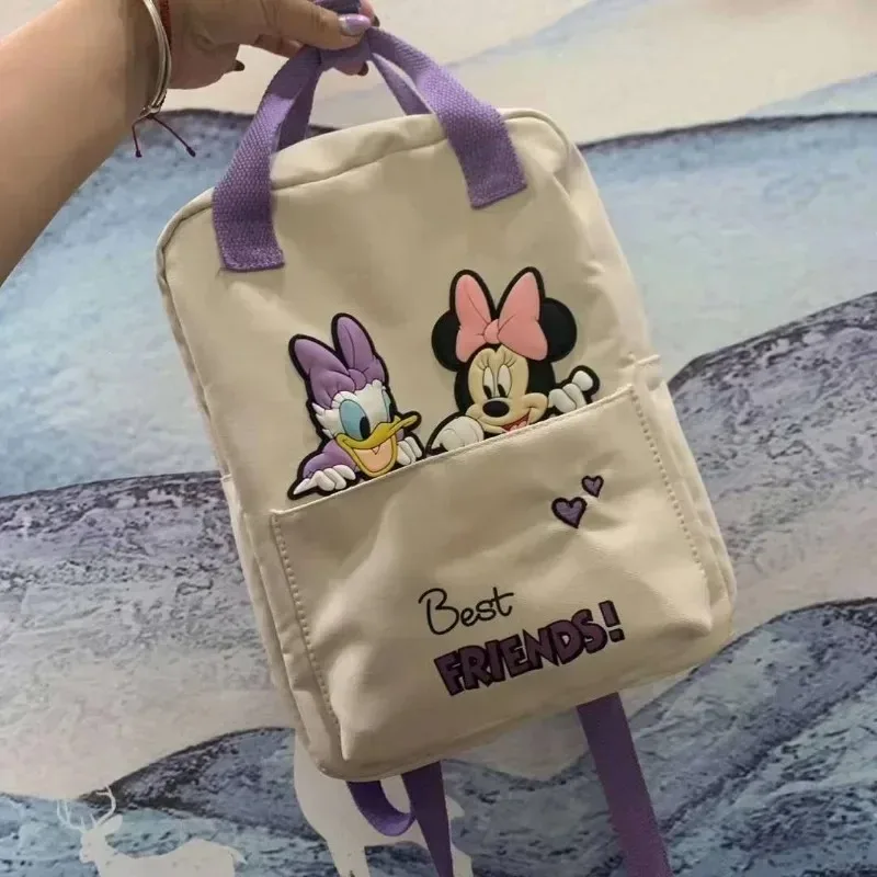 Ransel anak-anak motif kartun Minnie, ransel kapasitas tinggi, ransel pelajar sekolah dasar modis, ringan, motif kartun, baru, Disney