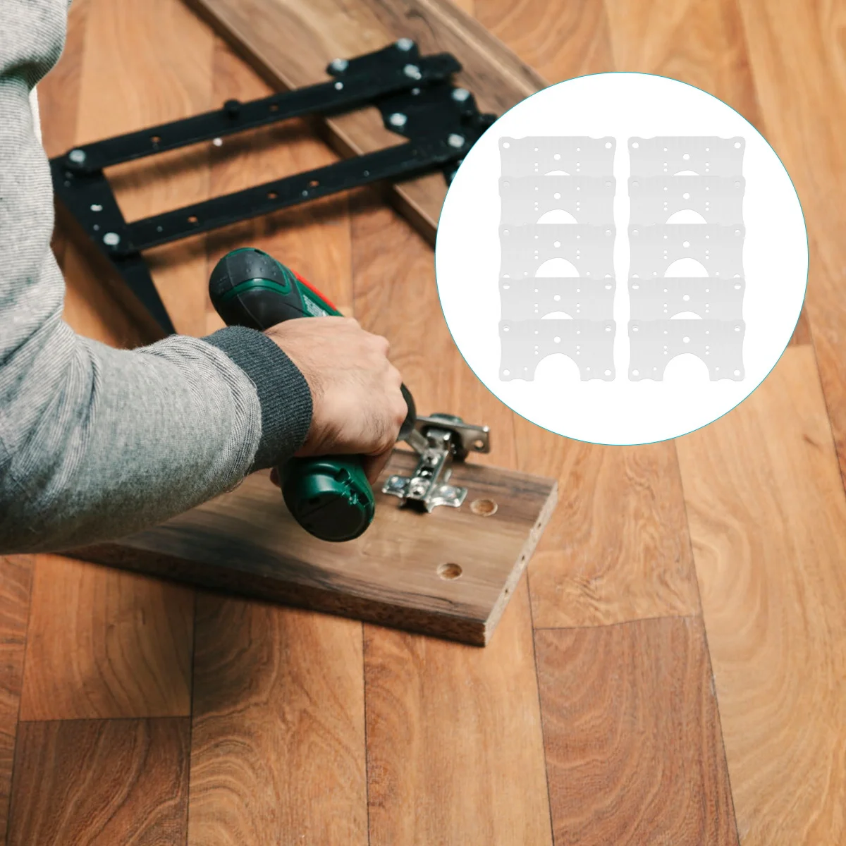 

10Pcs Cabinet Hinge Repair Plate Stainless Steel Hinge Plate for Furniture Door Panel Fixing Bracket Mending Hardware