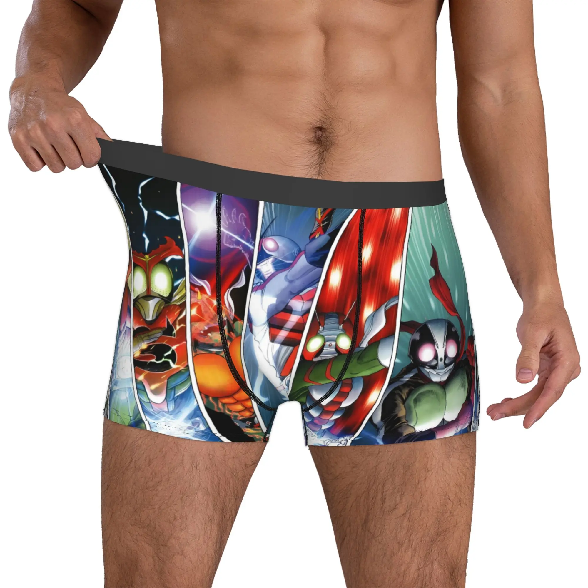 

Customized Kamen Rider Hot Comic Boxer Shorts For Men 3D Printed Underwear Panties Briefs Soft Underpants