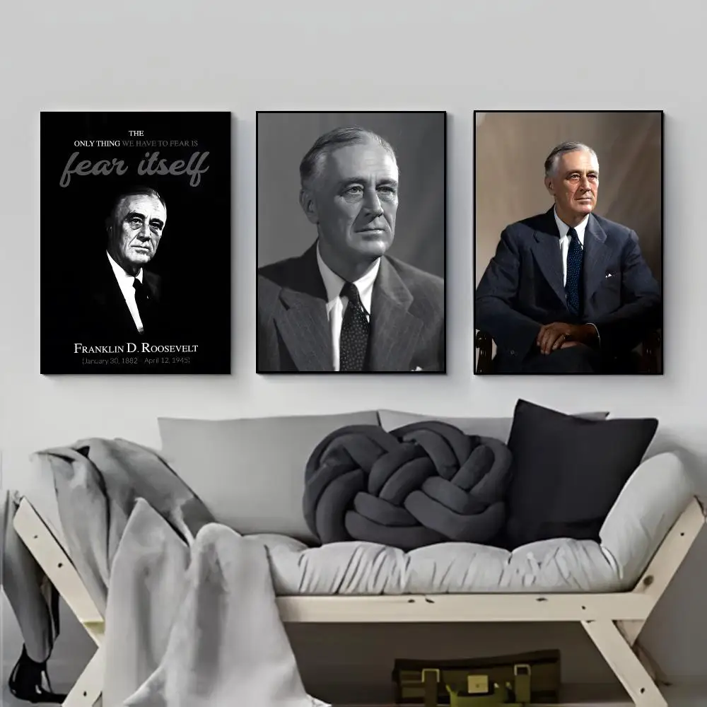 Historical Figure Politics F-Franklin D Roosevelt Poster Elegant Indoor Artwork Design & Contemporary Home Decor