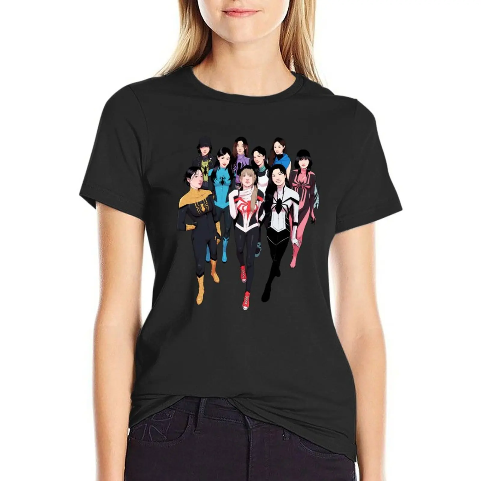 Spider-TWICE group unmasked version T-Shirt summer tops new edition tees plus size tops ariat shirts for Women