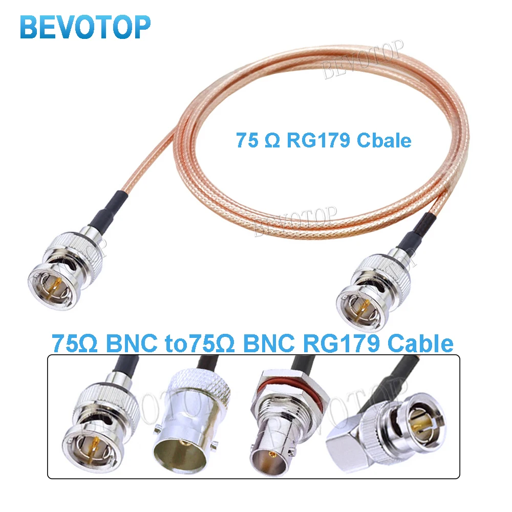 75 Ohm RG179 Pigtail Cable BNC Male Straight Right angle To BNC Male Female for HD-SDI 3G-SDI Vedio CCTV Camera Camcorder RF