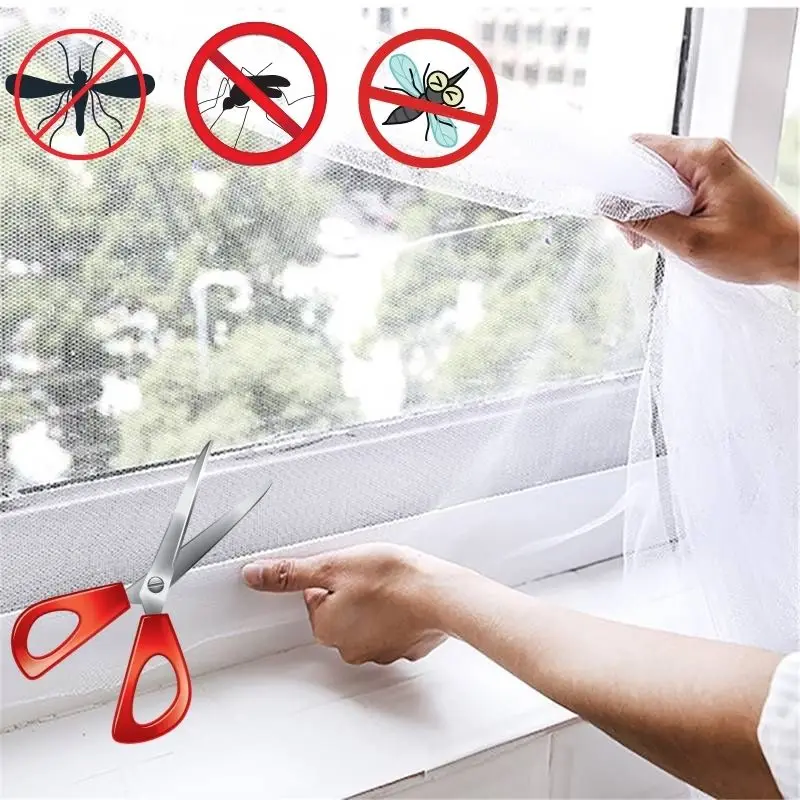 Anti Fly Mosquito Net DIY Self-Adhesive Fly Mosquito Window Net Mesh Mosquito Insect Bug Net Curtains For Windows Screen