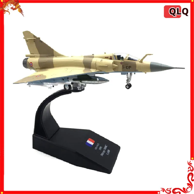 Odlewany model samolotu ze stopu aluminium 1/100 francuskie siły powietrzne Mirage 2000 myśliwiec wojskowy Model samolotu kolekcja wnętrz prezent