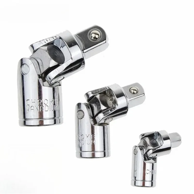 3Pcs Cr-V Universal Joint Socket Adapter 1/4 3/8 1/2 Inch Swivel Extension for Auto DIY Bicycle Motorcycle Repair Hand Tools