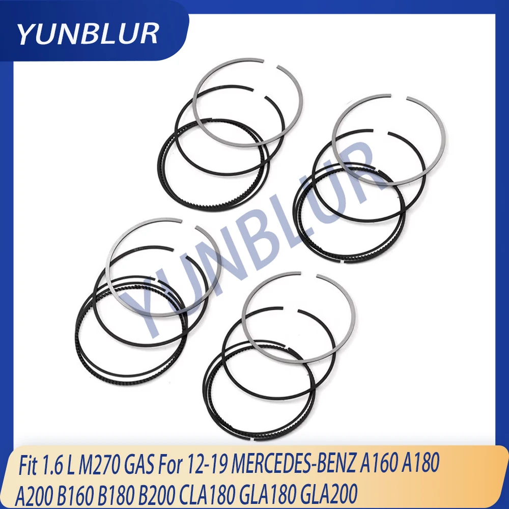 

4x Engine Part Piston Ring Kit Fit 1.6 L M270 GAS For 12-19 MERCEDES-BENZ A160 A180 A200 B160 B180 B200 CLA180 GLA180 GLA200