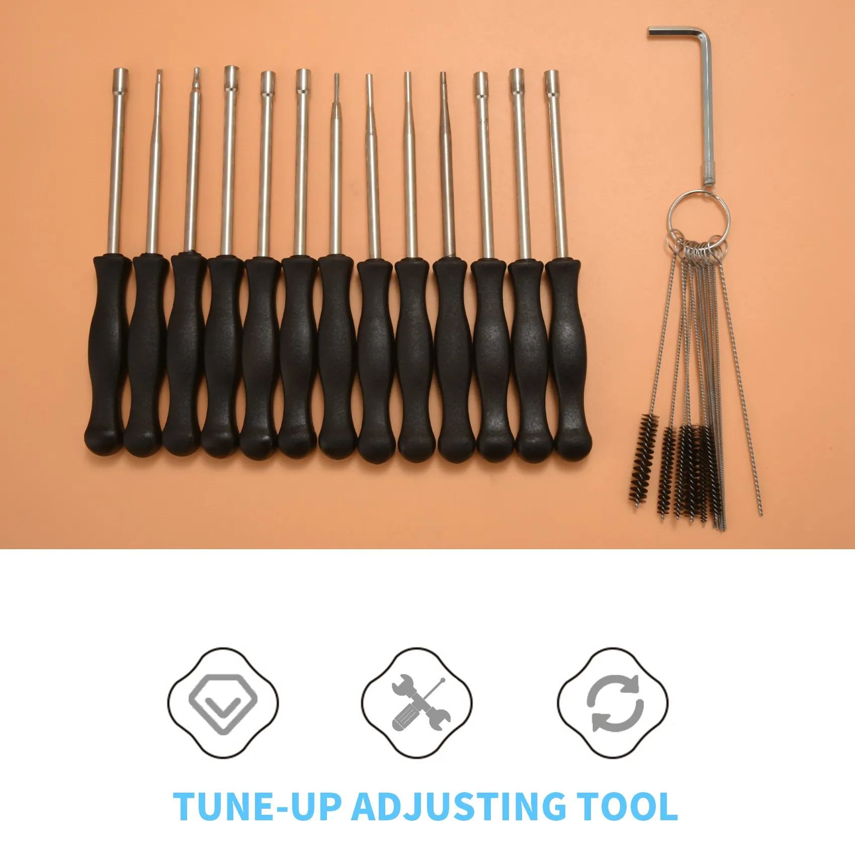 

13 PCS Carburetor Adjustment Adjusting Tool Kit for 2-Cycle Small Engine Trimmer-ABFB