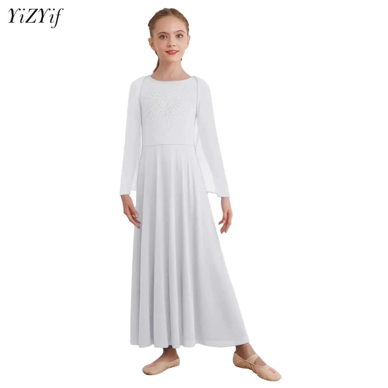 

Girls Praise Worship Dance Top Open Front Irregular Hem Drapey Shrug Modern Lyrical Dance Stage Performance Competition Clothes