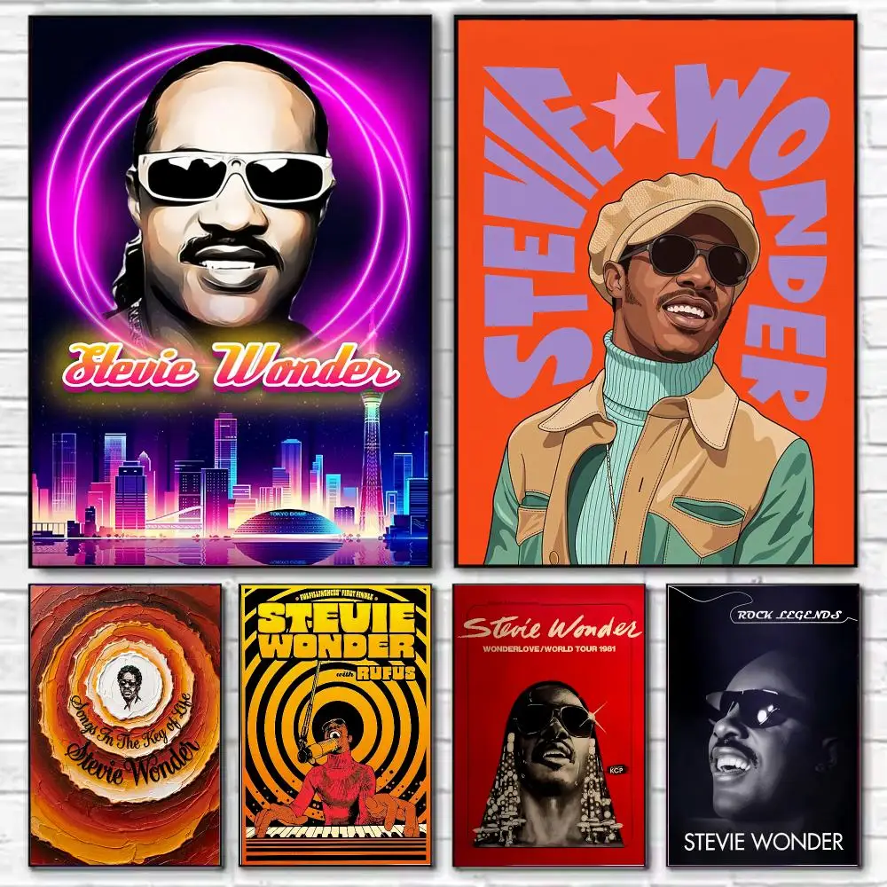 Legendary Artist S-Stevie Wonder Poster Stylish Wall Art for Living Room Bedroom Study Home Decor Gift