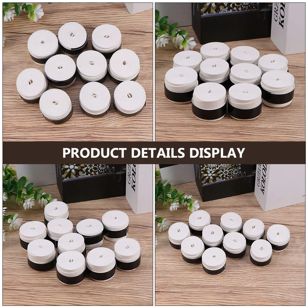 

12 Pcs Overgrip Sweatband Athletic Tape Sweaty Hands Tennis Badminton Racket Replacement
