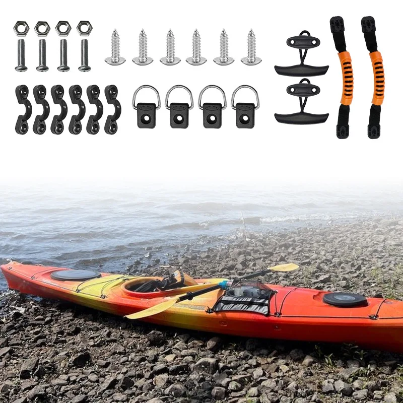 

2 Pcs Kayak Handles Durable PVC Soft Webbing Ergonomic Grip Anti Slip Universal Replacement Hardware Kit Sea Kayak Accessories