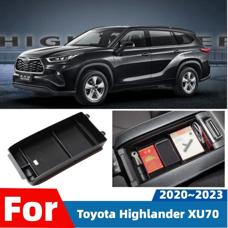 Für Toyota Highlander XU70 2020 ~ 2023 Hybrid Auto Center Konsole ABS Kunststoff Organizer Fach Armlehne Versteckte Lagerung Box zubehör