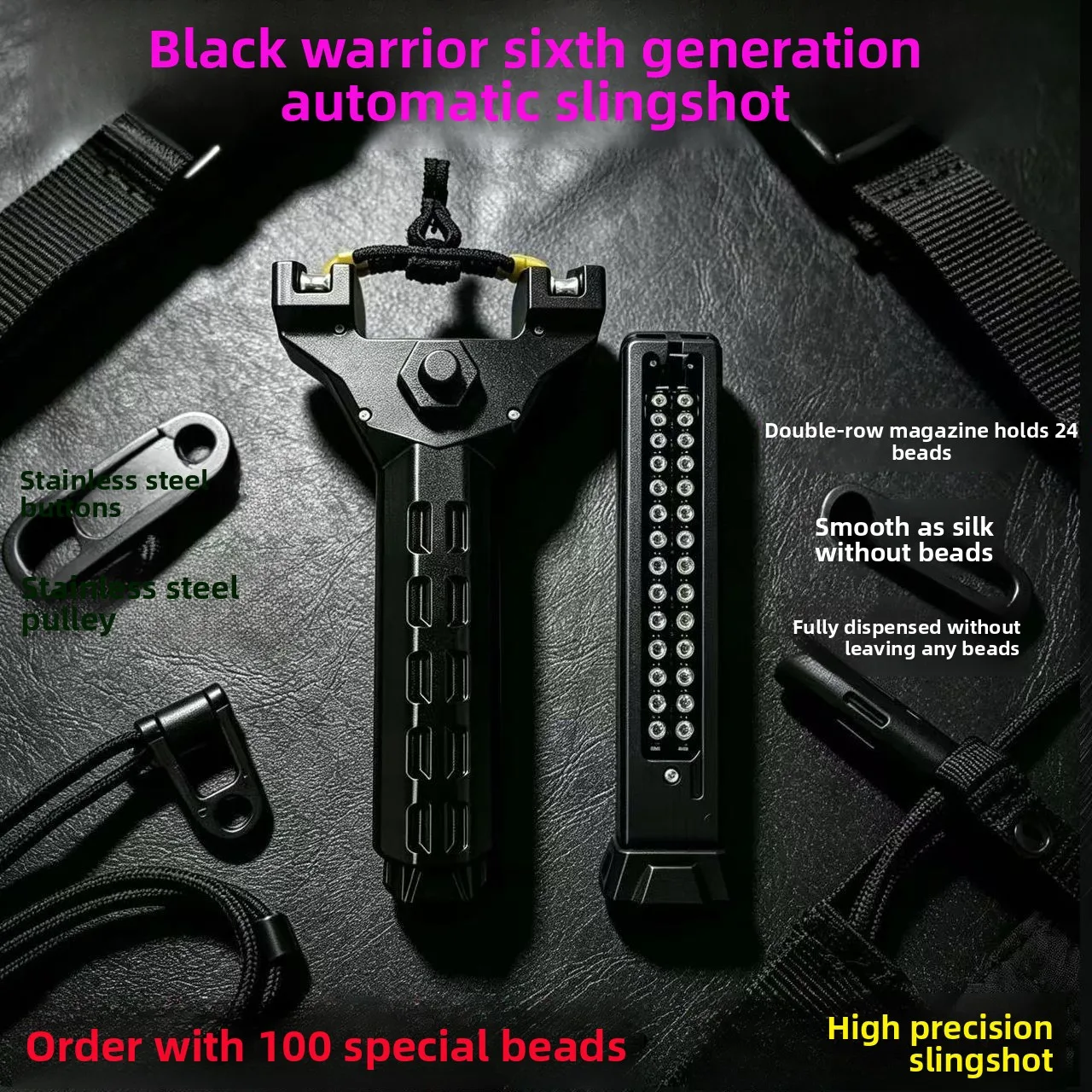 Outdoor Tools  Darth Vader Slingshot Double Row Magazine Magnetic Automatic Bead Catapult Outdoor Competition High Ccuracy