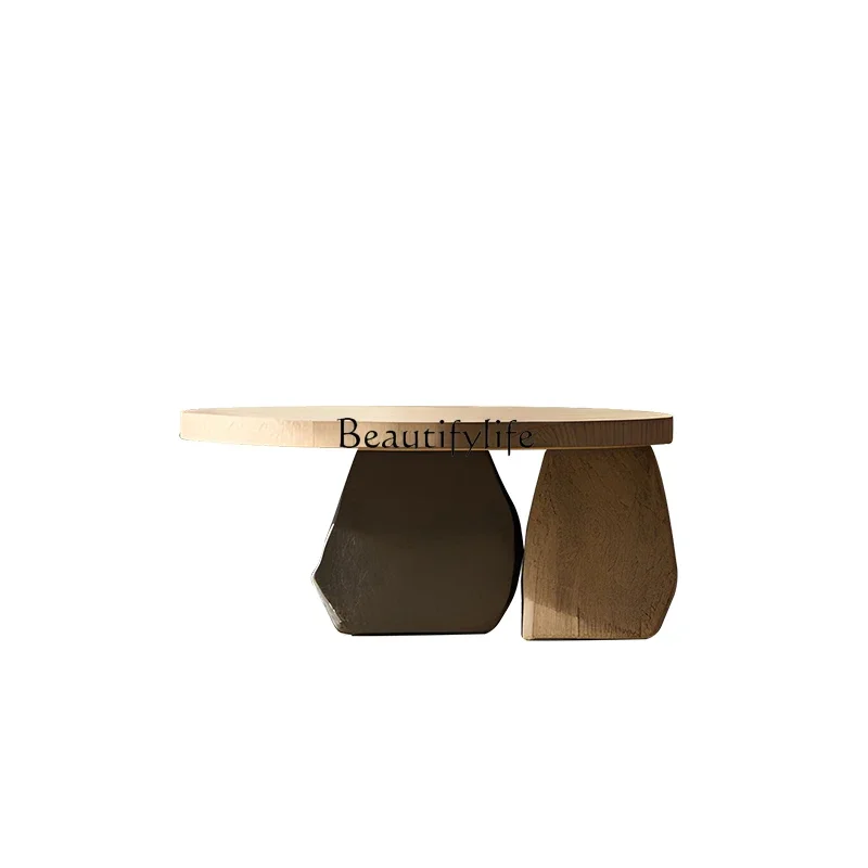 

ls 18Wabi Sandy Wind Retro Solid Wood Coffee Table Homestay Japanese Simple Wind Art Tea Table Premium Sense