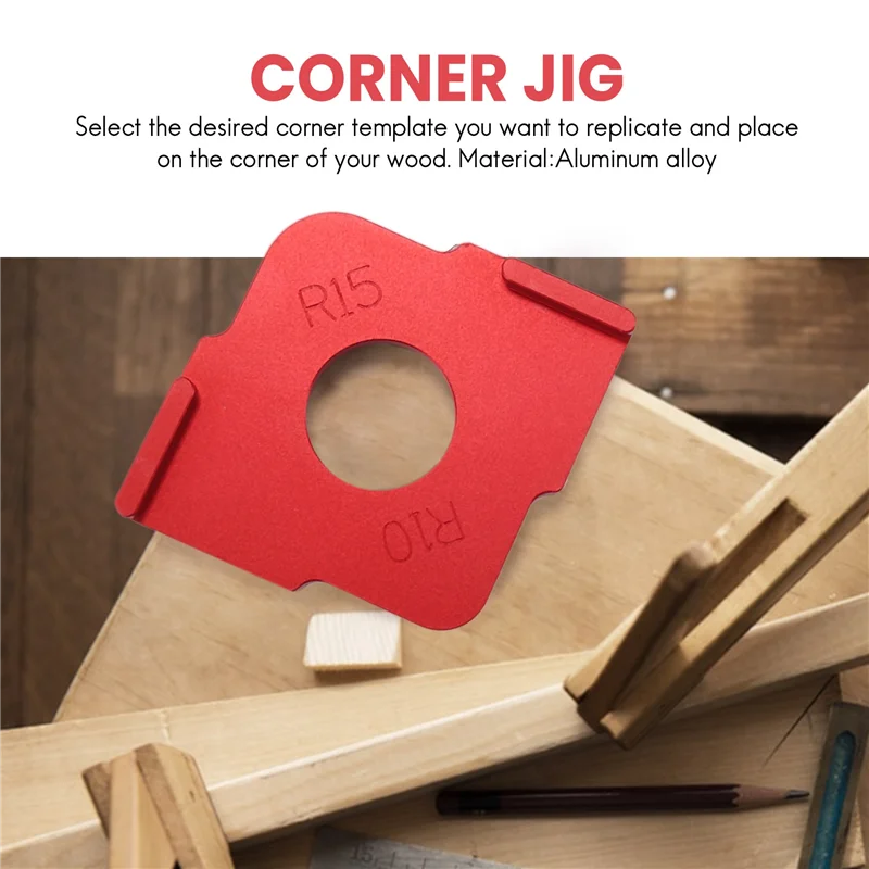 

A96I-Aluminum Alloy Radius Jig Router Templates, Radius Quick-Jig Router Bit Templates For Routing Rounded Corners ,Set Of 2