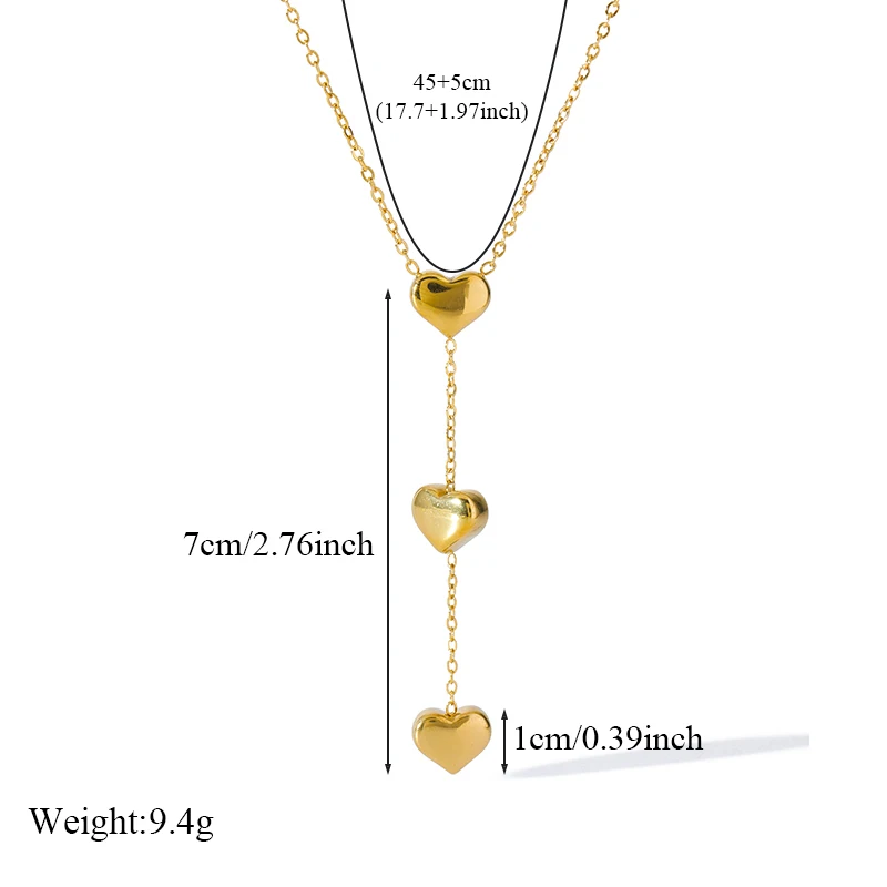 EILIECK 316L Edelstahl Silberfarbenes Glänzendes Herz-Liebes-Halsketten- und Ohrring-Set für Frauen Neues Trendiges Wasserdichtes Schmuckset – Detail 3