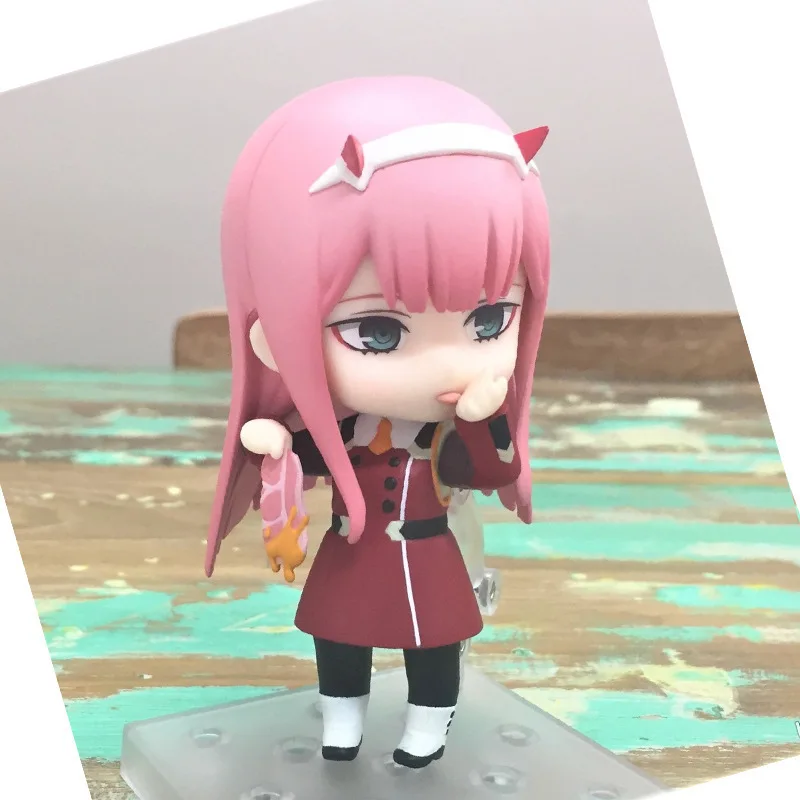 10CM Amine Figure Darling in the FRANXX Q Version Uniform Combat Uniform Dolls Toy Gift Collect Boxed Ornaments PVC Material