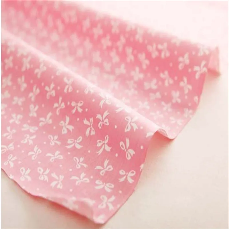 5 Pcs 40*50cm Pink Rose , Bowknot , Stripe Printed Cotton Fabrics Patchwork Sewing Cloth Quilting Handmade Needlework Material