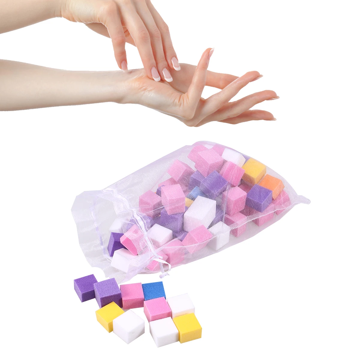 Zestaw do polerowania paznokci 60 szt. Porowate gąbki pilniczki do pielęgnacji manicure i pedicure, poprawiające blask bez uszkadzeń.