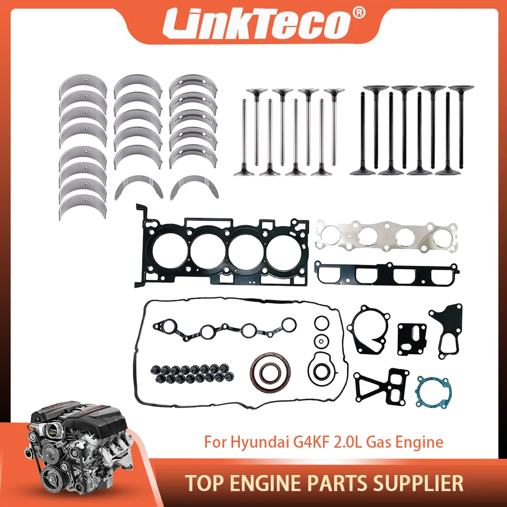 

Engine Overhaul Rebuild Kit Intake & Exahust Bearings Valve Full Gasket Set Fit 2.0 L L4 G4KF GAS For Hyundai Genesis 2.0L 10-14