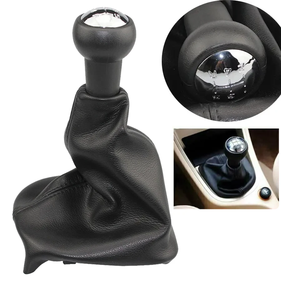 For Peugeot 307 CC 308 206 406 5-Speed Gear Shift Knob With Collars Gear Shift Lever Dust Anti-dust Cover High Quality