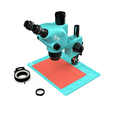 RF4 نوعية جيدة 6.5-65X عدسة تكبير متزامن ثلاثي العين تنطبق على مجهر تكبير ستيريو RF6565-PO4 أدوات إصلاح