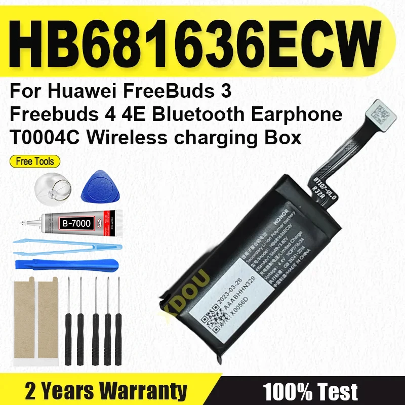 Haute qualité HB681636ECW nouvelle batterie pour Huawei FreeBuds 3 Freebuds 4 4E Bluetooth écouteur T0004C boîte de chargement sans fil 410 mAh