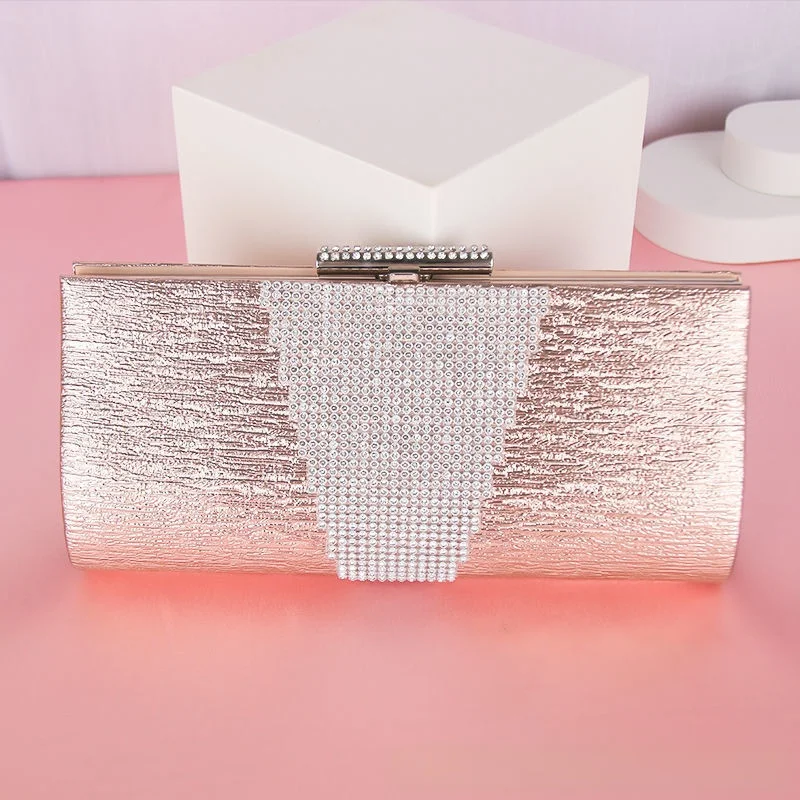 حقيبة يد بسلسلة مدمجة من Ele Diamond حقيبة عشاء الزفاف حقيبة صغيرة فاخرة للنساء حقيبة كتف من جلد البولي يوريثان #1