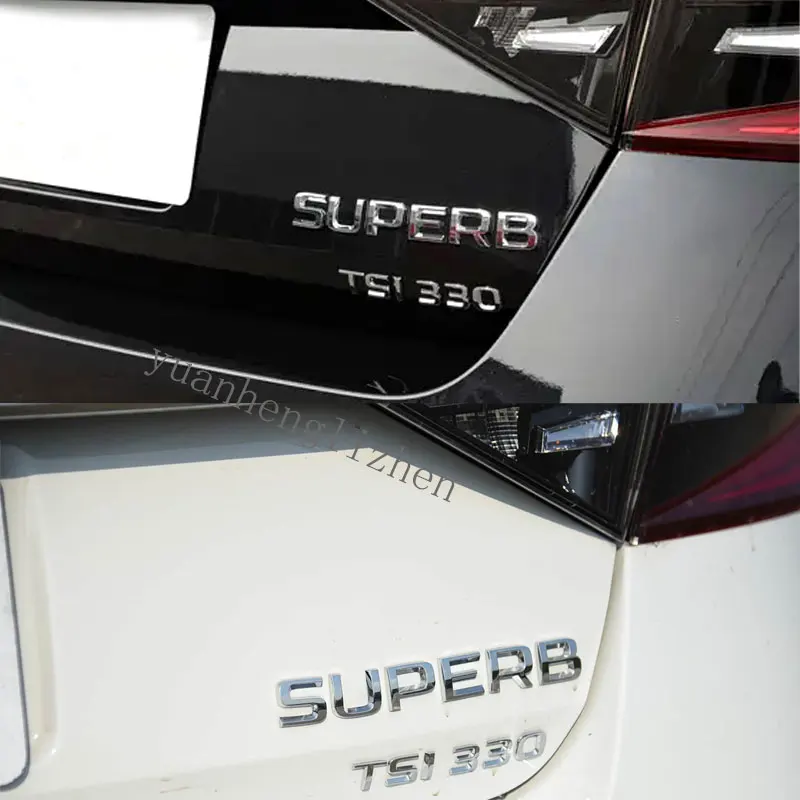 ABS 3D Badge Logo Car Rear Trunk Body Sticker Letter Emblem For Skoda SUPERB 4X4 Accessories Glossy Black Chrome Silver Fashion