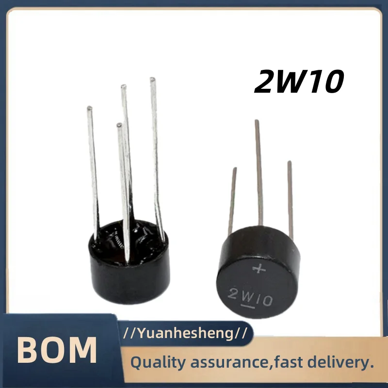 100 PCS/Original Ponte Mucchio Cerchio 2W10  2W08  2W06  2W04  RB157  RB154 2W10 2A DIP-4 Raddrizzatore