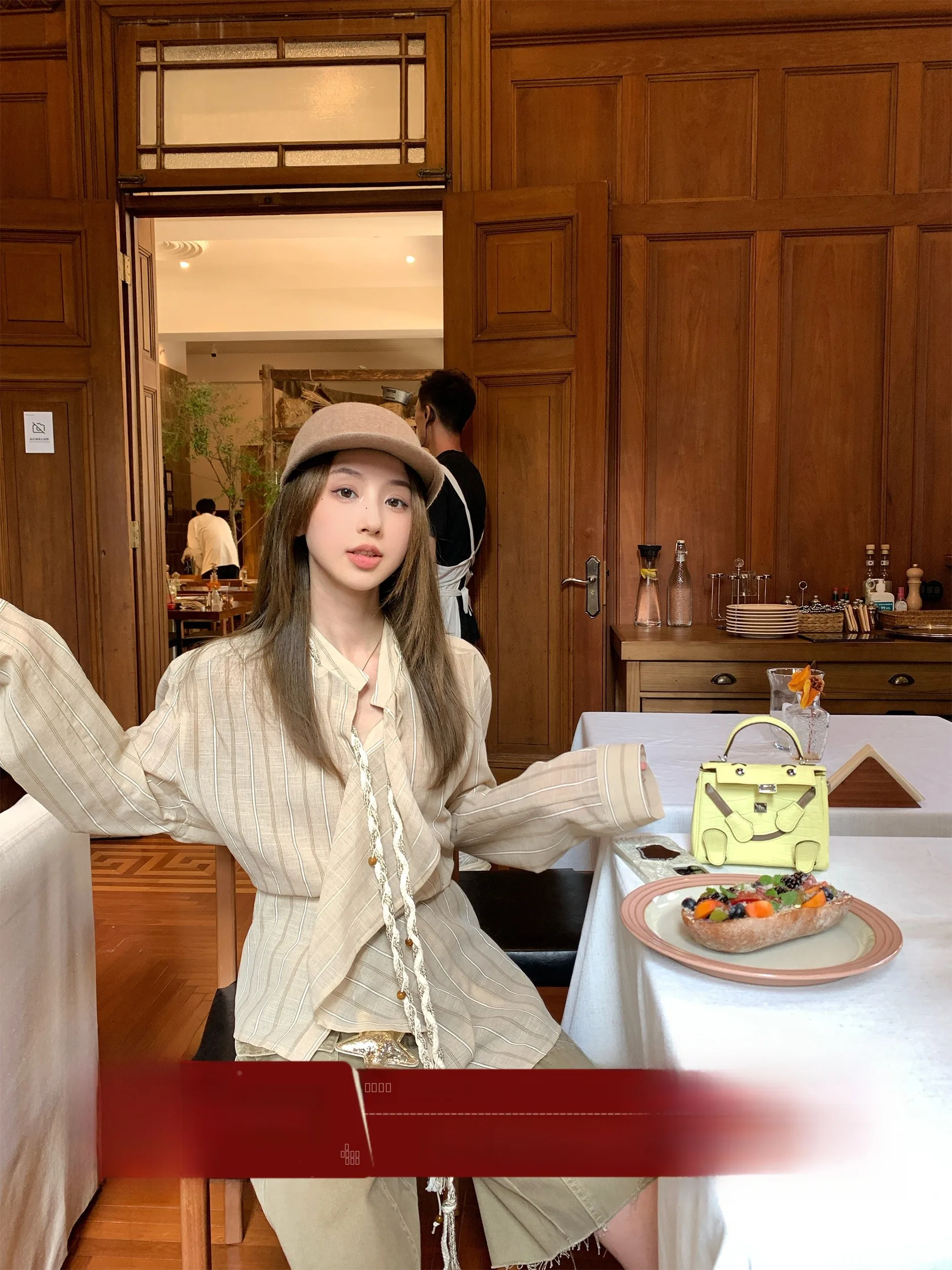 

MLS Hella irt Deconstructed Stripe Long Sve Women's Spring New Uneven Waist Cinched irt Cleanfit Loose oulder Brides...