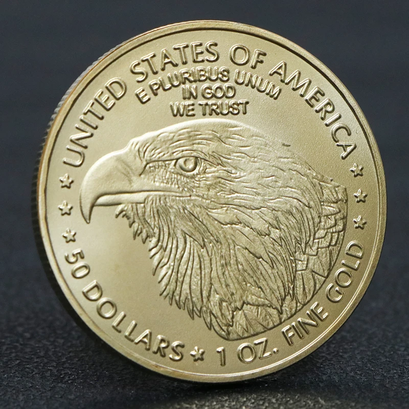 2022/2021 الولايات المتحدة الأمريكية الحرية النسر عملة الأمريكية غرامة عملة ذهبية المقتنيات ديكور المنزل في الله نحن نثق بهدايا عيد الميلاد