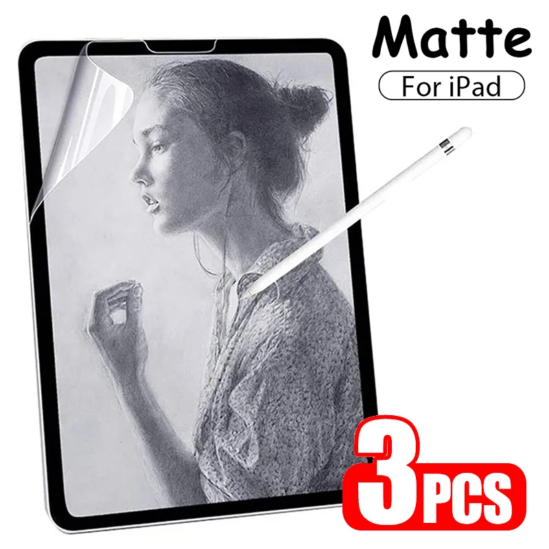 

3pcs Like Paper Screen Protector For iPad Pro 12.9 6th 5th 4th 3rd 2nd 1st generation 2022 2021 2020 2018 2017 2015 Matte film