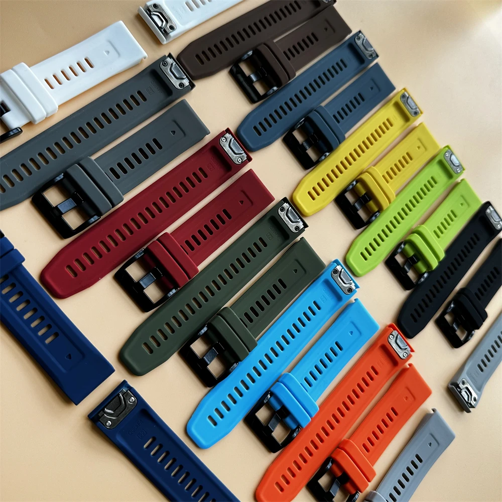 QuickFit 22mm 26mm Sports Silicone Strap For Garmin Fenix 8 Pro 47mm 51mm AMOLED Watchband Fenix7 7X 6 6X 5 5X/Epix Pro Bracelet