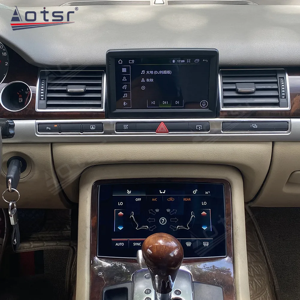Aotsr LCD Touch Rear Climate Control Panel For Audi A8 D3 2002-2011 Car AC Air Conditioning Screen Plug & Play Retrofit Upgrade