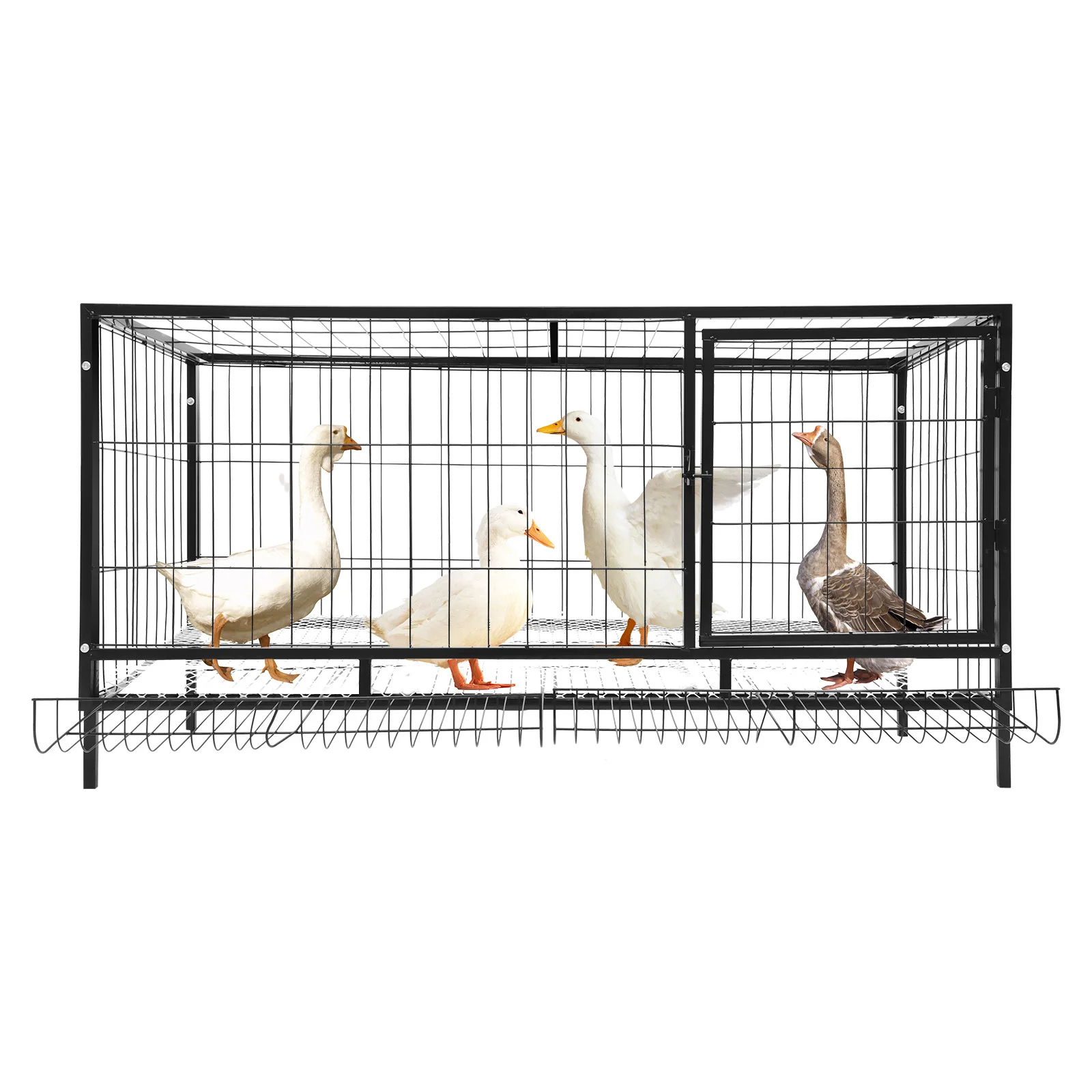 Black Large Chicken Coop for 10 Hens with Automatic Egg Collection, Indoor Outdoor Wooden Aviary Hen House with Nesting Boxes & Waterproof Roof, Easy Clean Tray for Backyard Poultry Chicken Farm