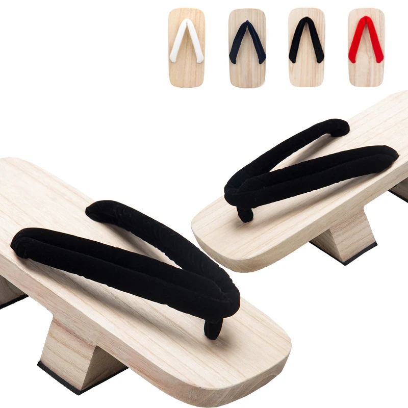 Japanese Style Wooden Clogs Casual Flip Flops Tabi Socks Slippers Sandals Geta for Daily Role Playing Cosplay Shoes