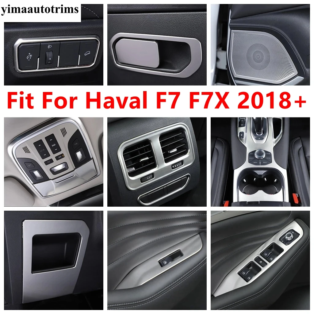 

Window Lift / Shift Gear Panel / Read Lamp / Head Light Switch Sequins Cover Trim Metal Accessories For Haval F7 F7X 2018 - 2022