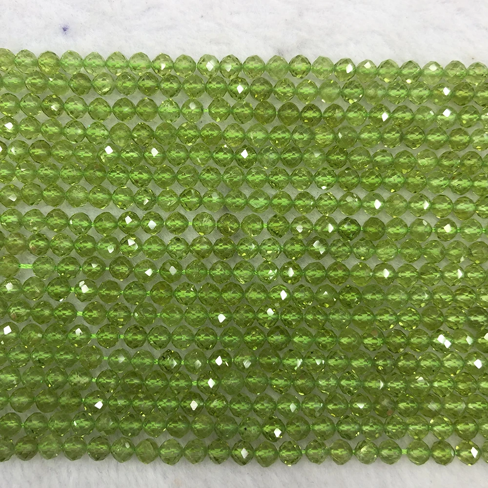 

Natural A+++ Peridot Faceted Round Beads 4mm ,For Jewelry Making DIY Bracelets Necklace Strand Gift 39cm