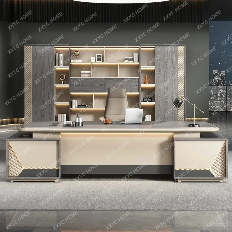 Boss Room Desk CEO Portable Modern Furniture Baked Paint Office Computer Gaming Desk Chair Combination Manager Escrivaninha