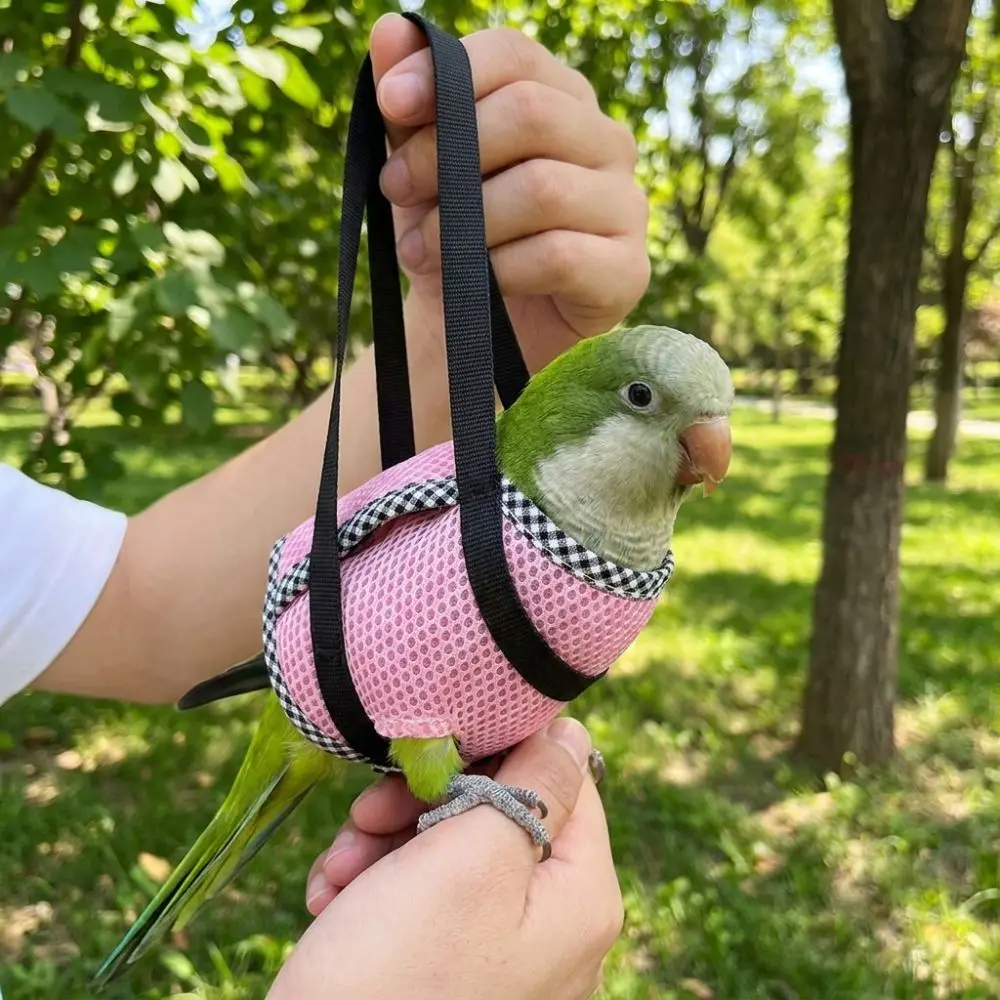 Breathable Mesh Parrot Hand Carrier Bag Windproof Comfortable Bird Vest Travel Bag Portable Soft Fabric Bird Outing Backpack