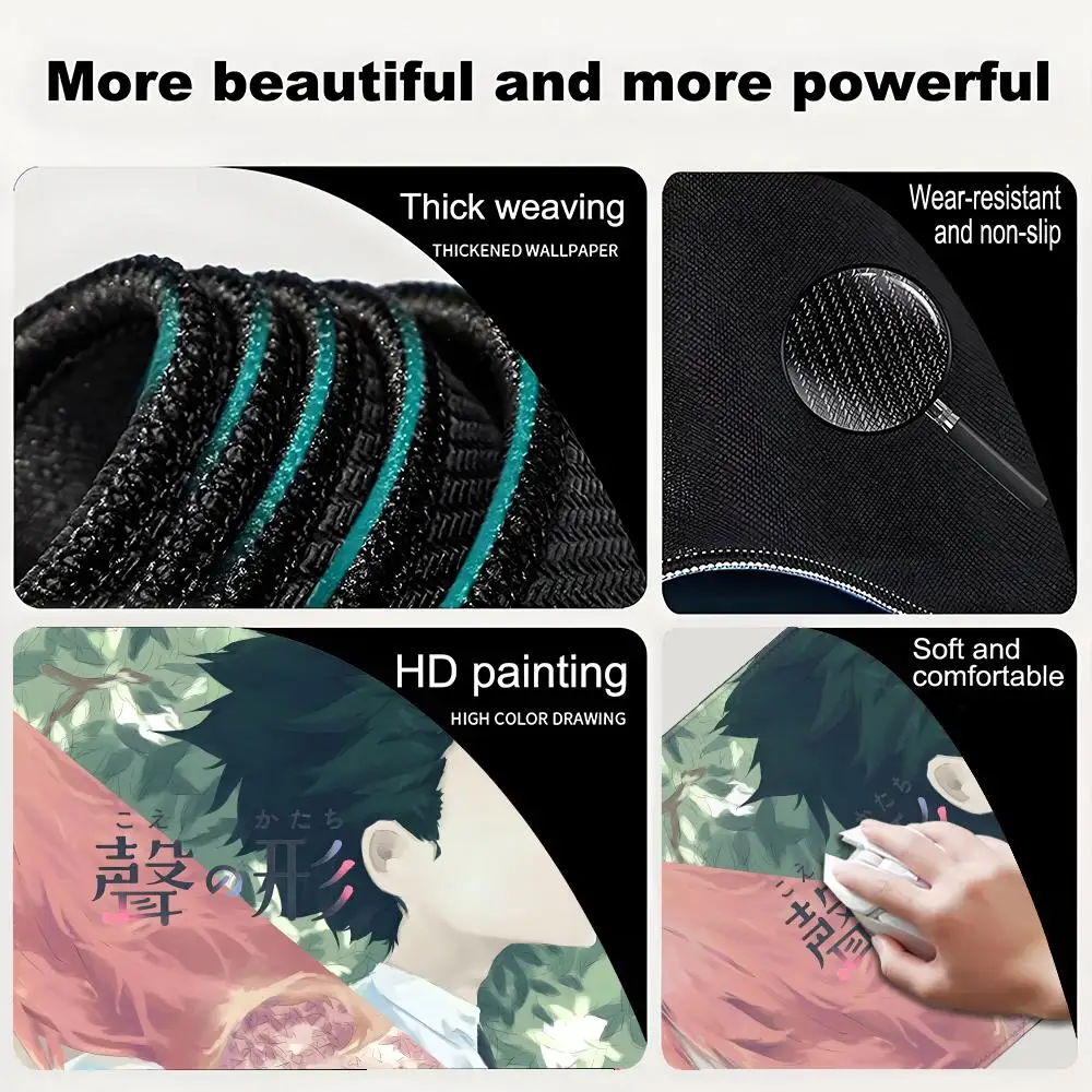 Koe No Katachi ماوس الوسادة ألعاب كول جديد 80x30 سنتيمتر نوت بوك ماوس حصيرة لوحة ماوس للألعاب كبيرة رائعتين ماوس الكمبيوتر مكتب بادماوس الحصير #6